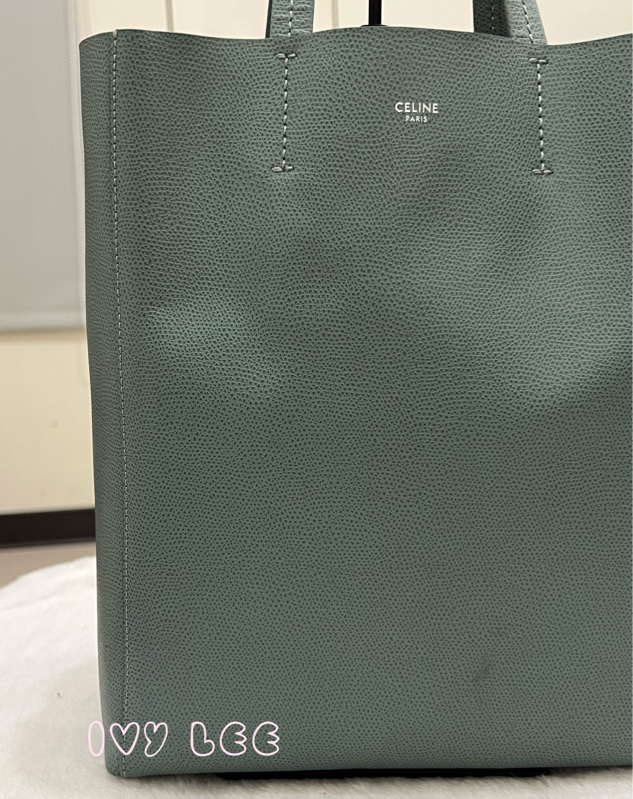 Celine 2-Way Vertical Cabas 托特包 斜背包 直立式 手提 綠色 正品 二手精品-25