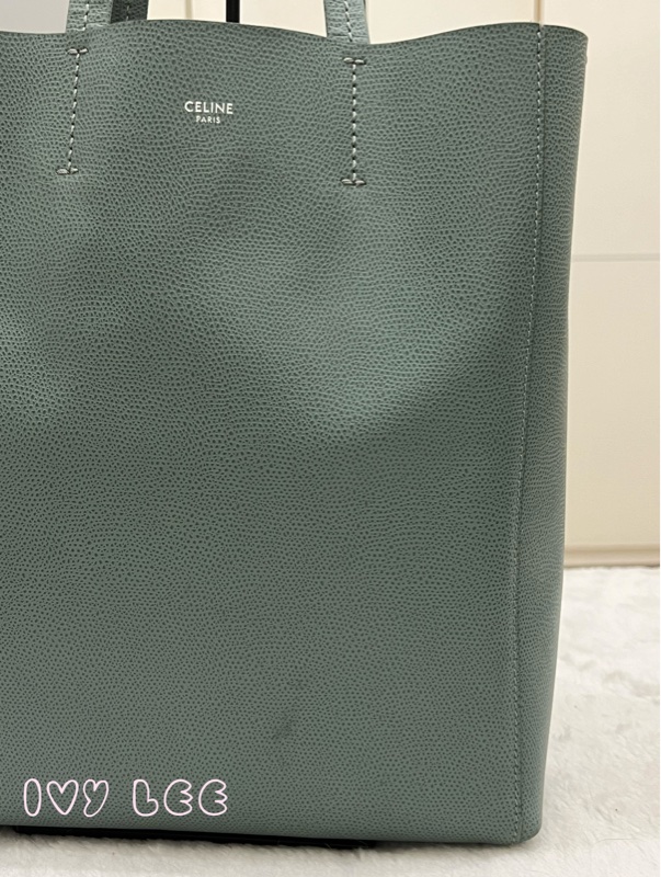 Celine 2-Way Vertical Cabas 托特包 斜背包 直立式 手提 綠色 正品 二手精品-26