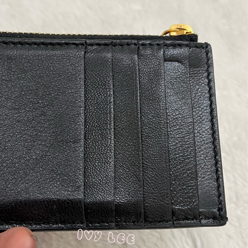 SAINT LAURENT 金銀雙色 LOGO 611558 零錢包 黑 卡夾包 經典黑 正品 二手精品-14