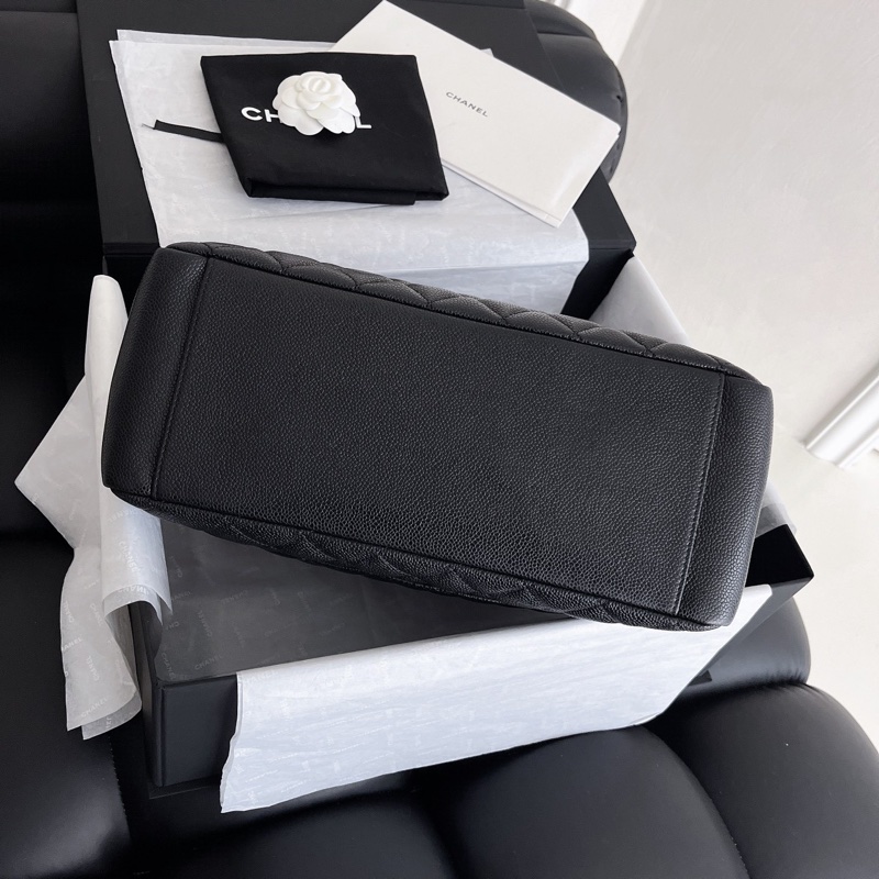 【近新閒置品】Chanel 香奈兒 gst 黑銀 荔枝紋皮15開肩背鏈條包-5