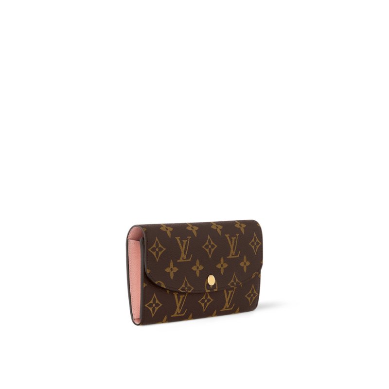 Louis Vuitton LV 路易威登 Emilie 新版經典老花釦式薄長夾/手拿包 M61289 內裡芭蕾粉色-1