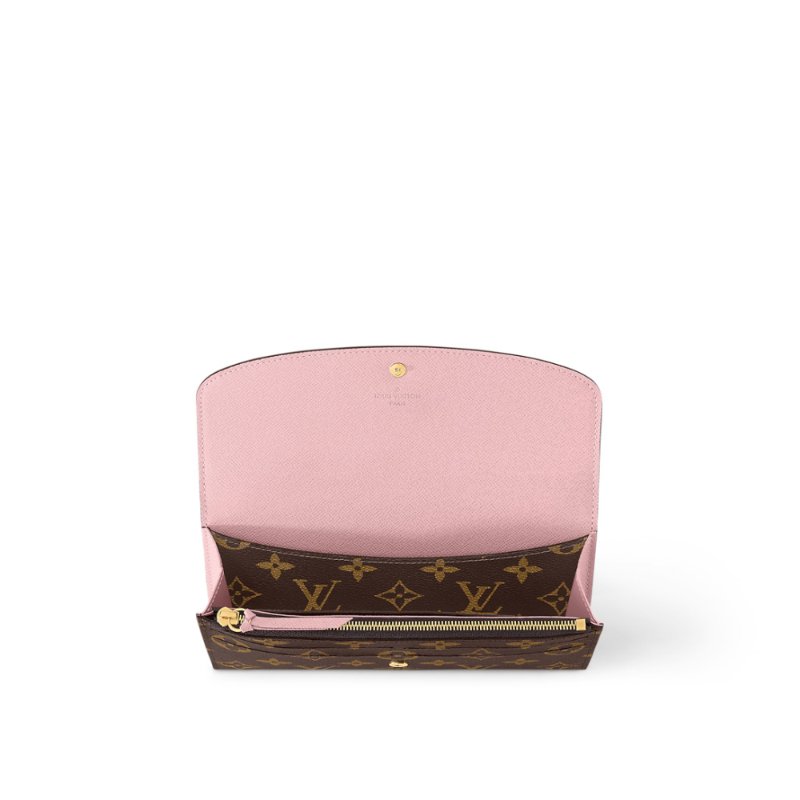 Louis Vuitton LV 路易威登 Emilie 新版經典老花釦式薄長夾/手拿包 M61289 內裡芭蕾粉色-2