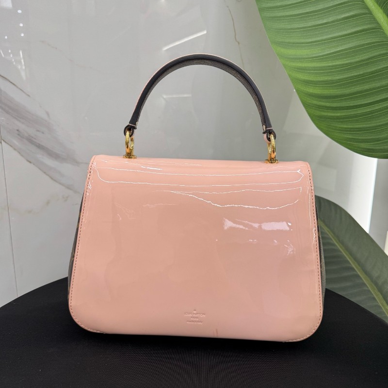 Louis Vuitton Cherrywood PM 櫻花粉漆皮拼老花手提包 肩背包斜背包-1