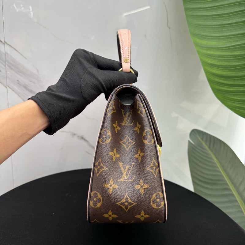Louis Vuitton Cherrywood PM 櫻花粉漆皮拼老花手提包 肩背包斜背包-2