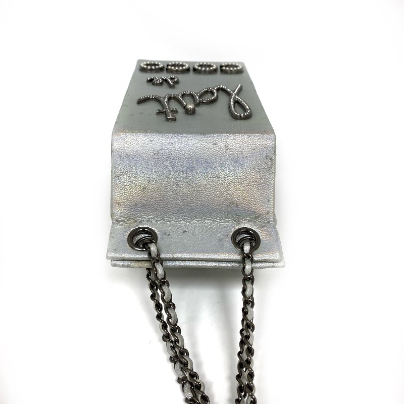 △ Chanel 香奈兒 Milk Box Silver Calfskin Gray Tone Metal Chain Shoulder Bag No.19 A94304 銀色小牛皮灰色金屬鏈條肩背袋 No.19 A94304 -257017877-9