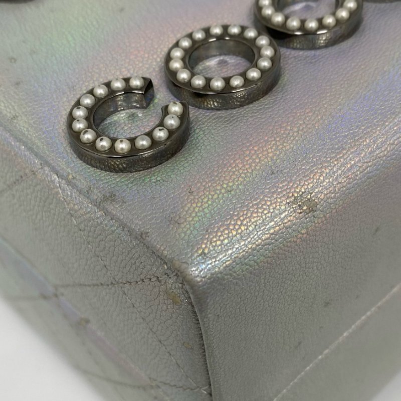 △ Chanel 香奈兒 Milk Box Silver Calfskin Gray Tone Metal Chain Shoulder Bag No.19 A94304 銀色小牛皮灰色金屬鏈條肩背袋 No.19 A94304 -257017877-12