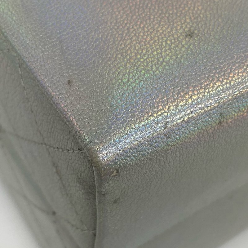 △ Chanel 香奈兒 Milk Box Silver Calfskin Gray Tone Metal Chain Shoulder Bag No.19 A94304 銀色小牛皮灰色金屬鏈條肩背袋 No.19 A94304 -257017877-14