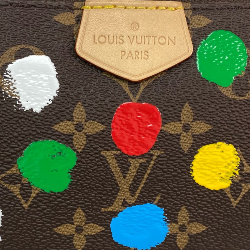 △ Louis Vuitton 路易威登 Brown Coated Canvas Monogram LV x YK Multi Pochette Accessories M46385 啡色塗層帆布經典老花草間彌生聯名多用途小袋 - 257019780-10