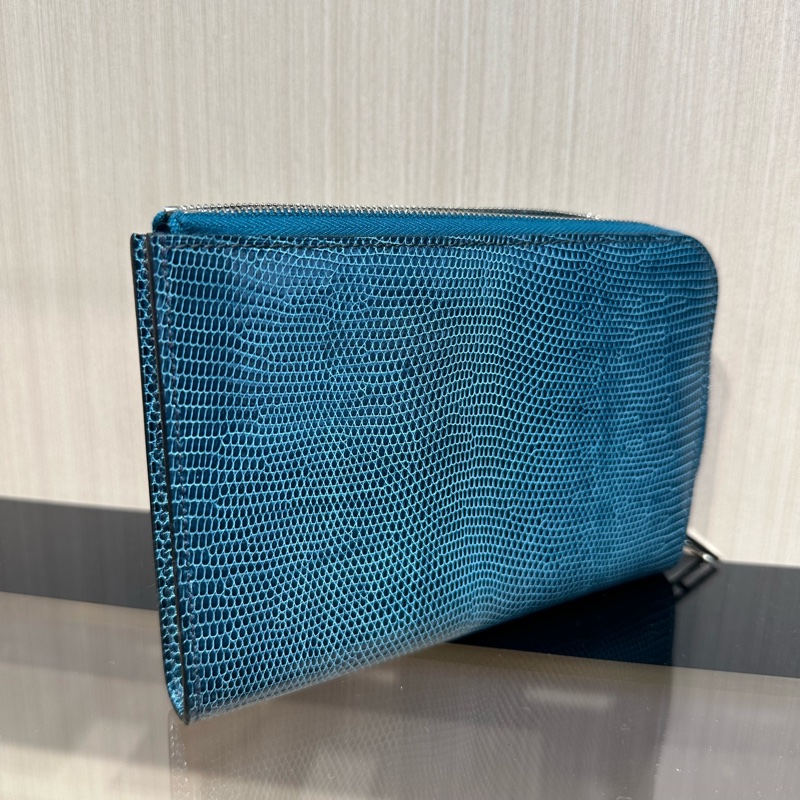 Hermes愛馬仕二合一錢包 蜥蜴皮 寶石色-2