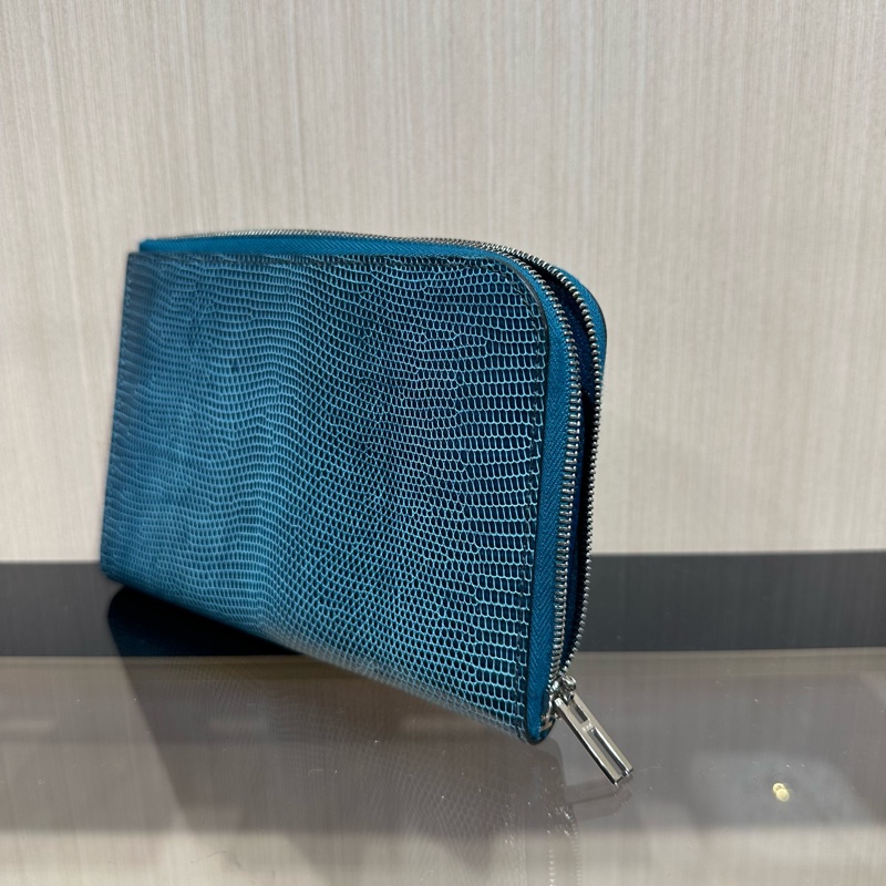 Hermes愛馬仕二合一錢包 蜥蜴皮 寶石色-3