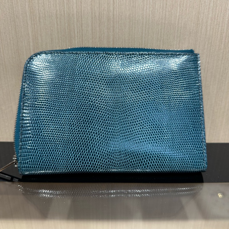 Hermes愛馬仕二合一錢包 蜥蜴皮 寶石色-4