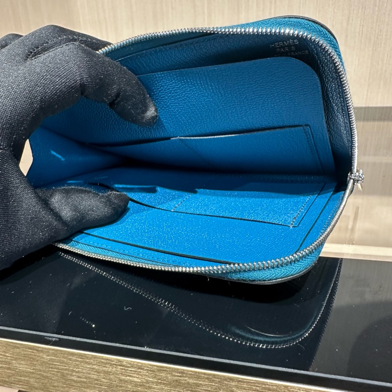 Hermes愛馬仕二合一錢包 蜥蜴皮 寶石色-6
