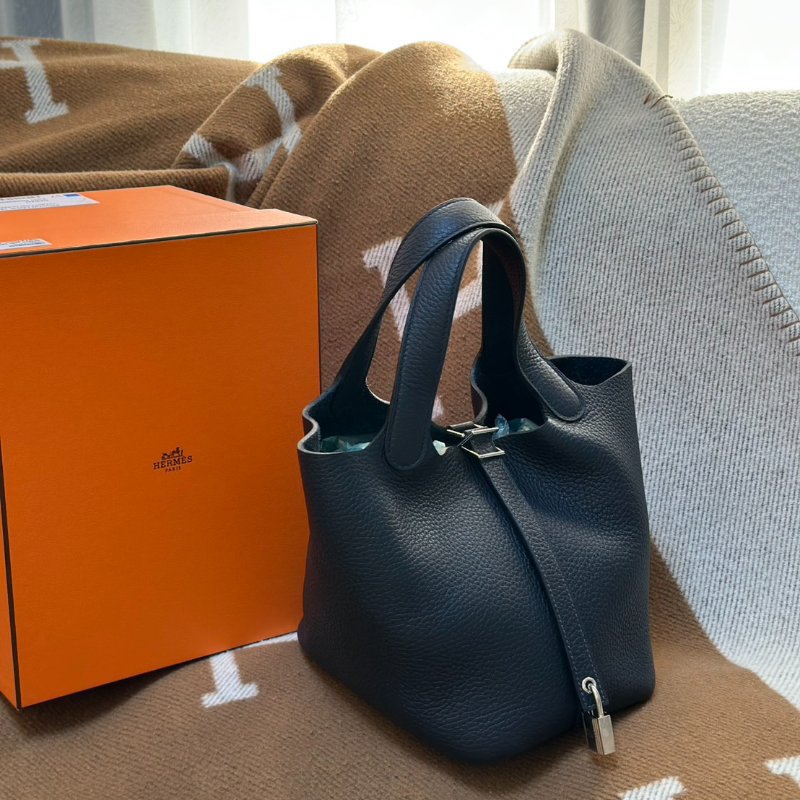 HERMES Picotin 18 - 水兵藍銀 W-0