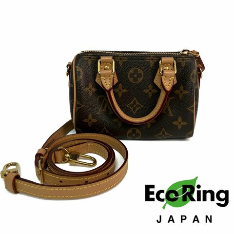 △ Louis Vuitton 路易威登 Brown Coated Canvas Monogram Nano Speedy 2 Way Bag M81085 啡色塗層帆布經典老花兩用袋 - 257020830