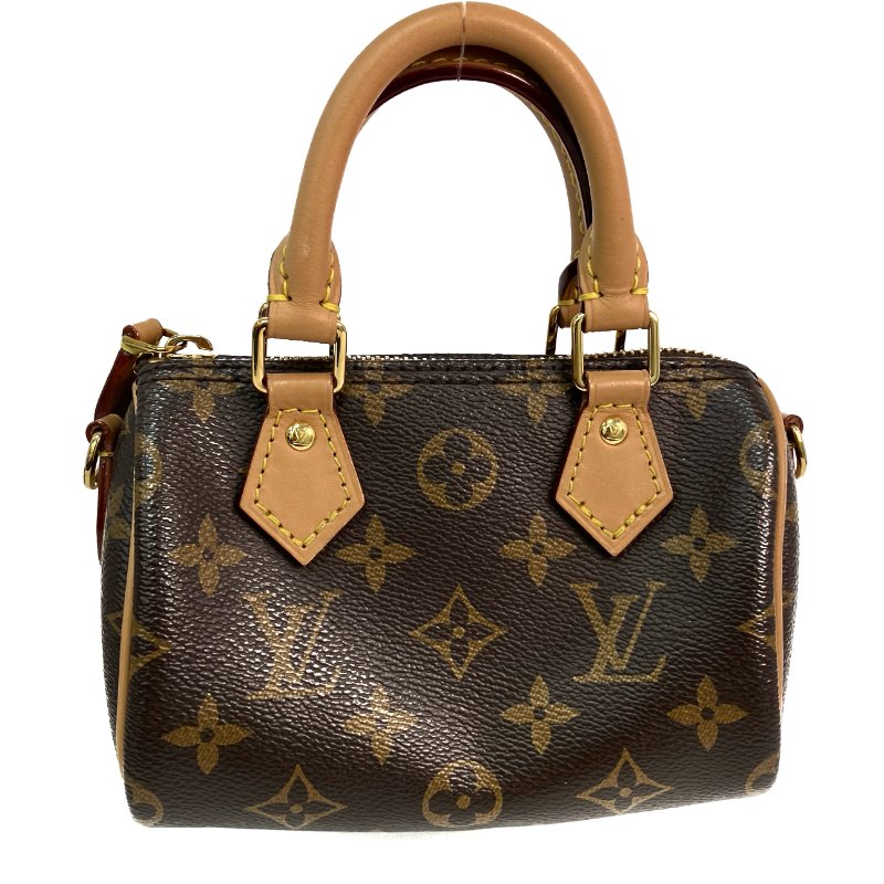 △ Louis Vuitton 路易威登 Brown Coated Canvas Monogram Nano Speedy 2 Way Bag M81085 啡色塗層帆布經典老花兩用袋 - 257020830-1
