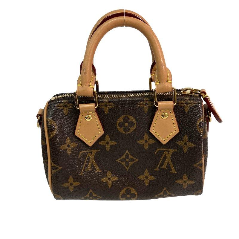 △ Louis Vuitton 路易威登 Brown Coated Canvas Monogram Nano Speedy 2 Way Bag M81085 啡色塗層帆布經典老花兩用袋 - 257020830-2