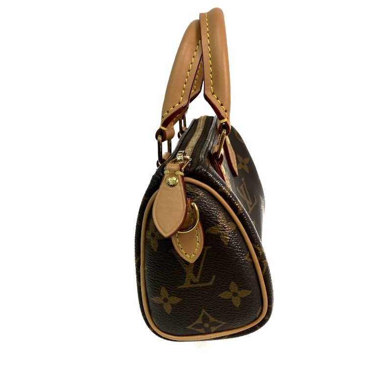 △ Louis Vuitton 路易威登 Brown Coated Canvas Monogram Nano Speedy 2 Way Bag M81085 啡色塗層帆布經典老花兩用袋 - 257020830-3