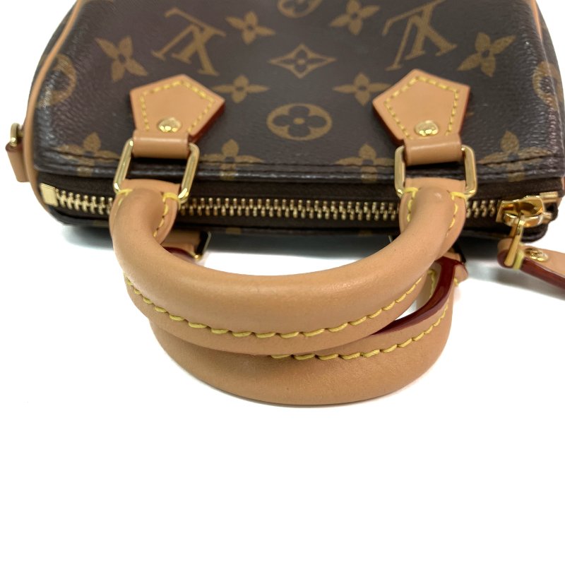 △ Louis Vuitton 路易威登 Brown Coated Canvas Monogram Nano Speedy 2 Way Bag M81085 啡色塗層帆布經典老花兩用袋 - 257020830-10