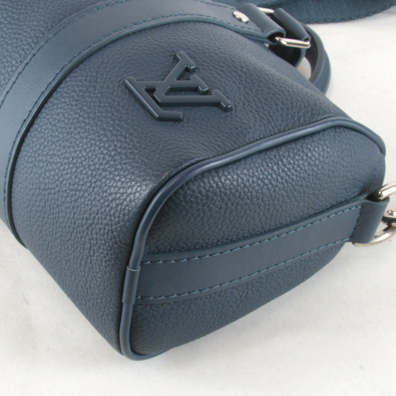 LOUIS VUITTON Aerogram Keepall XS 單肩包（附 IC 晶片）M81003 皮革手提包 藍色 女士-2