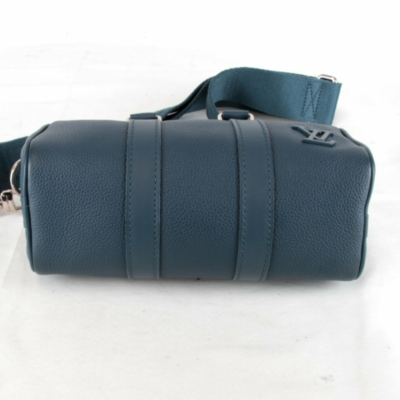 LOUIS VUITTON Aerogram Keepall XS 單肩包（附 IC 晶片）M81003 皮革手提包 藍色 女士-4