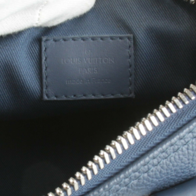 LOUIS VUITTON Aerogram Keepall XS 單肩包（附 IC 晶片）M81003 皮革手提包 藍色 女士-7