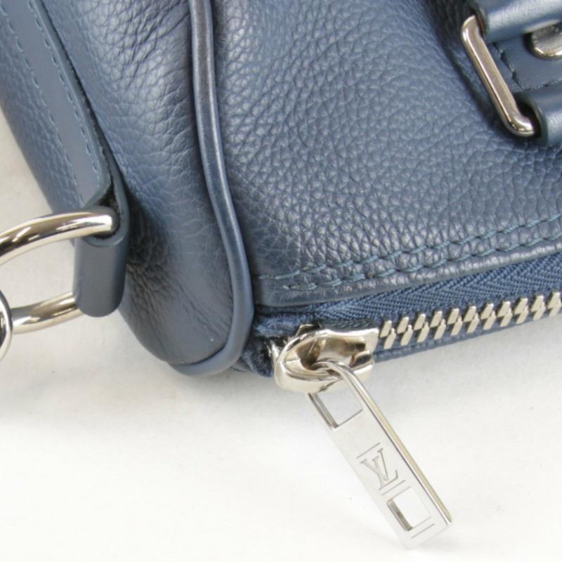 LOUIS VUITTON Aerogram Keepall XS 單肩包（附 IC 晶片）M81003 皮革手提包 藍色 女士-9