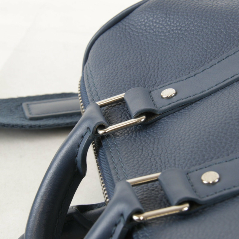 LOUIS VUITTON Aerogram Keepall XS 單肩包（附 IC 晶片）M81003 皮革手提包 藍色 女士-10