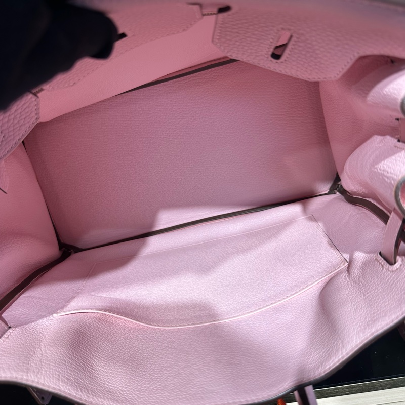 HERMES爱马仕 Birkin 30银扣 铂金包手提包 女款 樱花粉-6