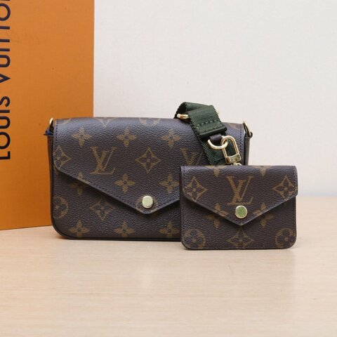LOUIS VUITTON FelicieStrapGo新三合一寬肩帶老花PVC晶片肩背包