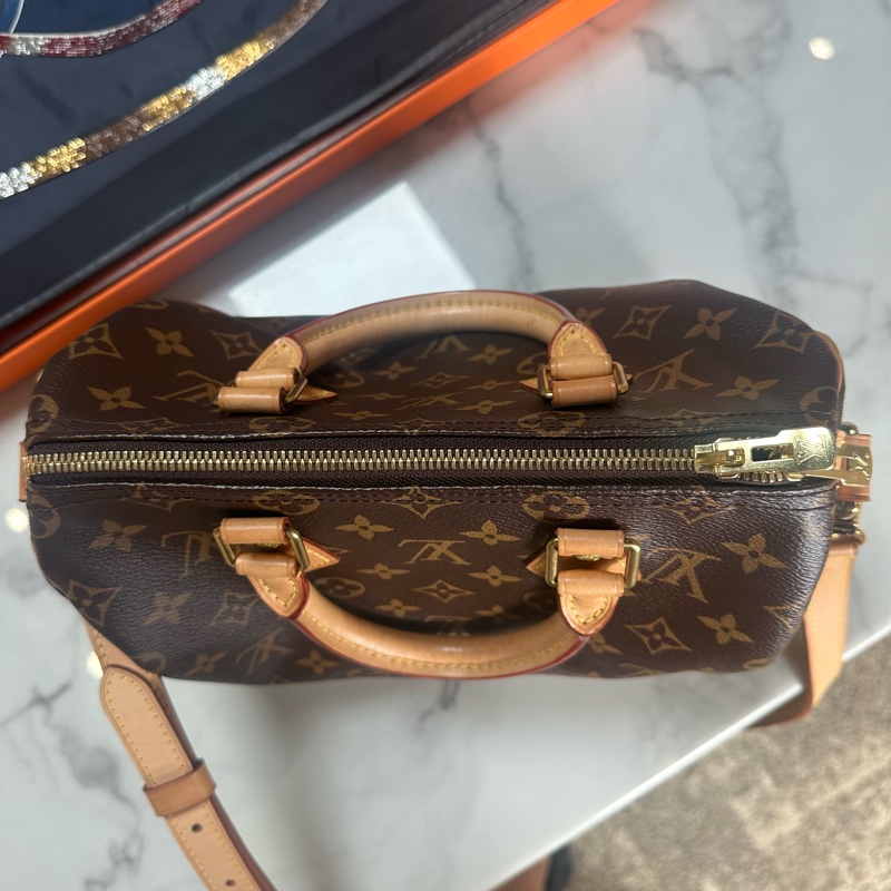 LOUIS VUITTON Speedy 25 老花 单肩手提包-6