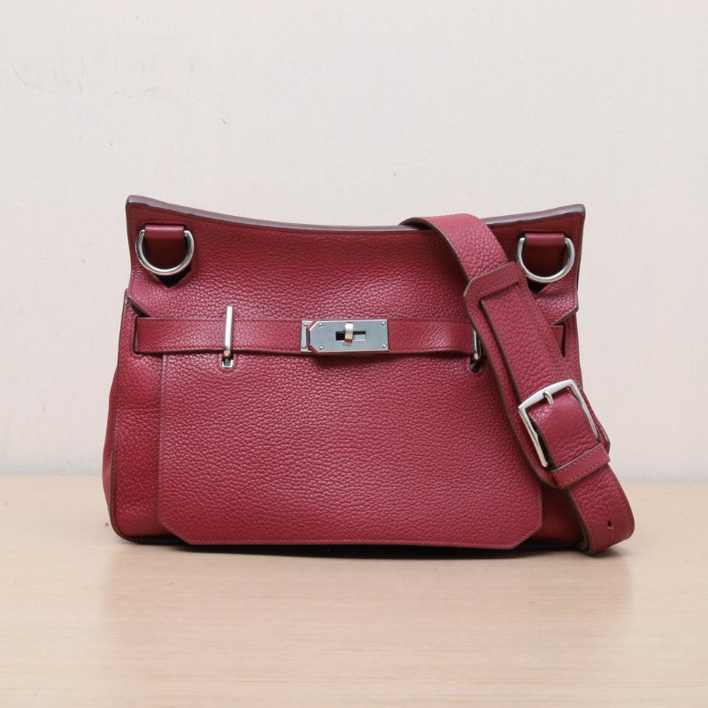 HERMES K5托斯卡紫TC皮框O銀扣愛馬仕吉普賽31肩背包-1