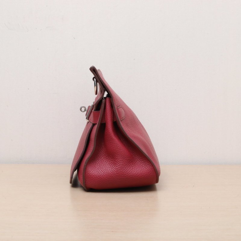 HERMES K5托斯卡紫TC皮框O銀扣愛馬仕吉普賽31肩背包-2