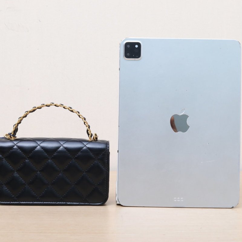 CHANEL 23PCF手提WOC17黑色牛皮鐳射標金扣金屬四皮穿鏈字母手柄肩背包-4