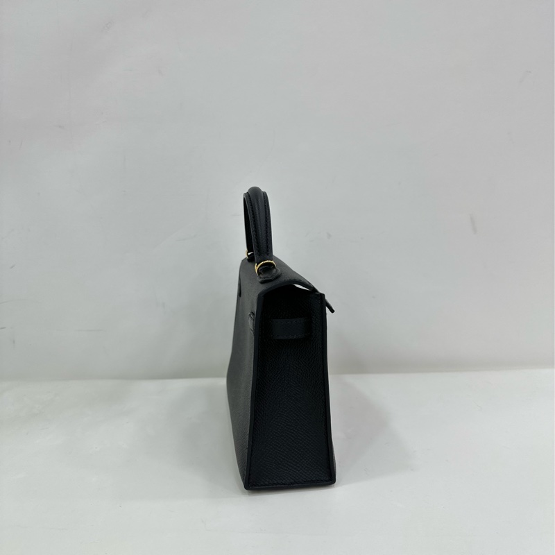 Hermès愛馬仕 mini kelly二代 黑金 epsom皮 Y刻-3