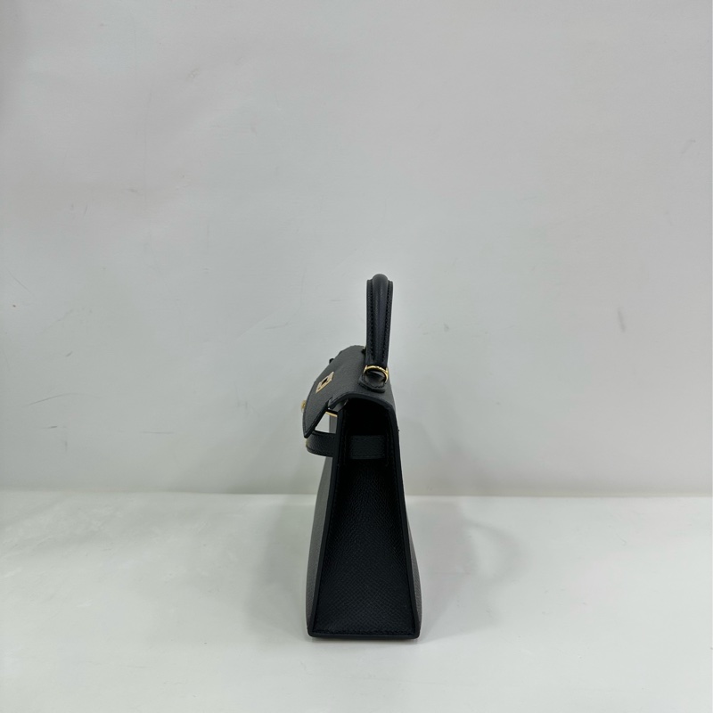 Hermès愛馬仕 mini kelly二代 黑金 epsom皮 Y刻-4