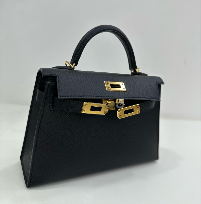 Hermès愛馬仕 mini kelly二代 黑金 epsom皮 Y刻-5