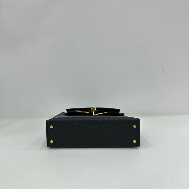 Hermès愛馬仕 mini kelly二代 黑金 epsom皮 Y刻-6
