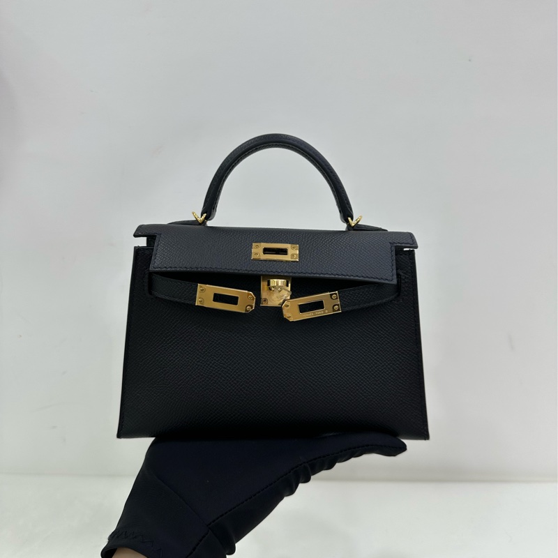 Hermès愛馬仕 mini kelly二代 黑金 epsom皮 Y刻-8