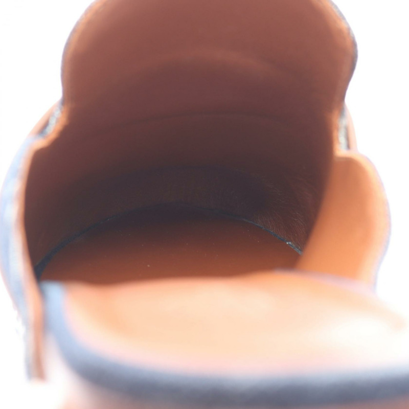 HERMES Carlotta Kelly 扣木屐涼鞋 穆勒牛仔皮革海軍藍二手女款 #38-9