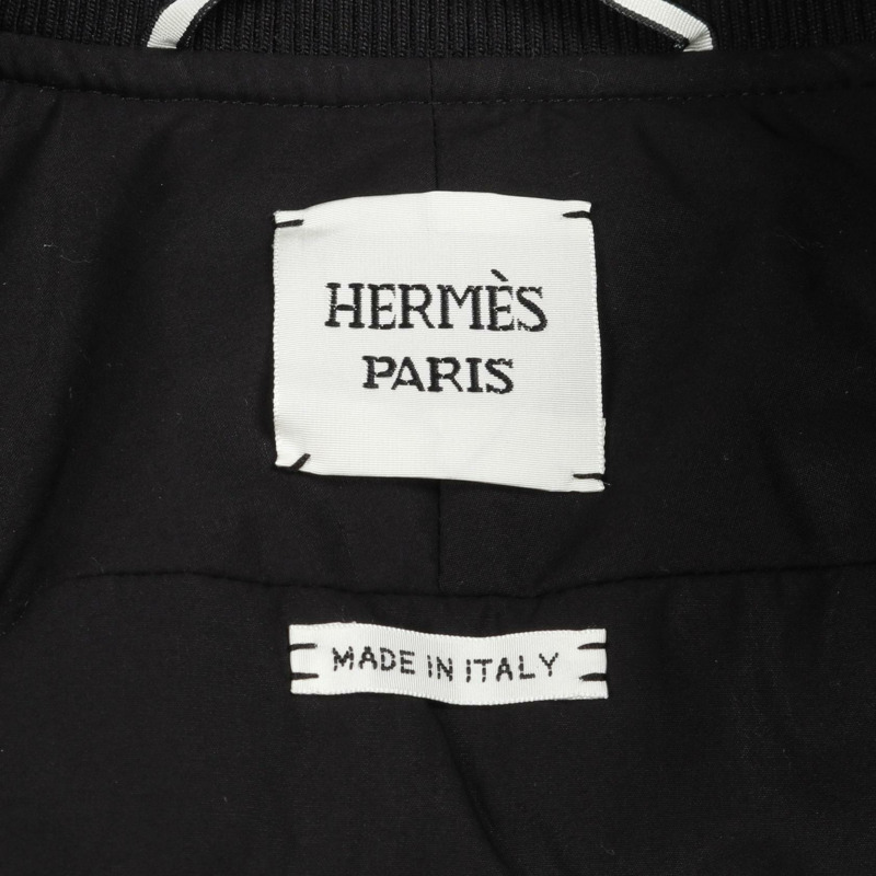 HERMES Pret Blouson 夾克 26-7113 皮革棉質黑色二手女款 34 碼-2