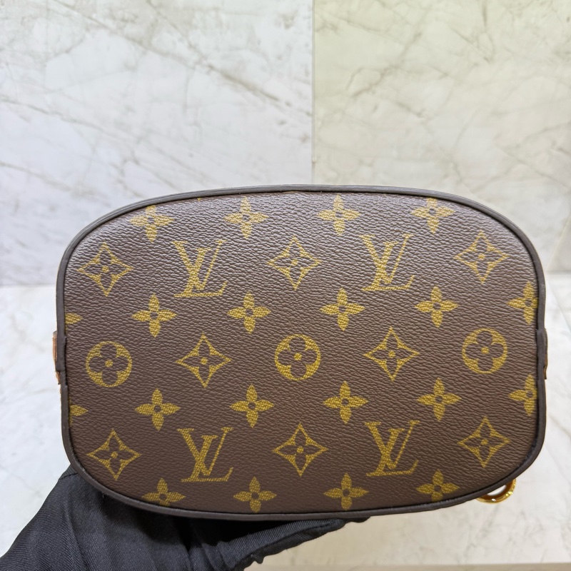 LV 達芙妮後背包+咖色老花寬背帶-4