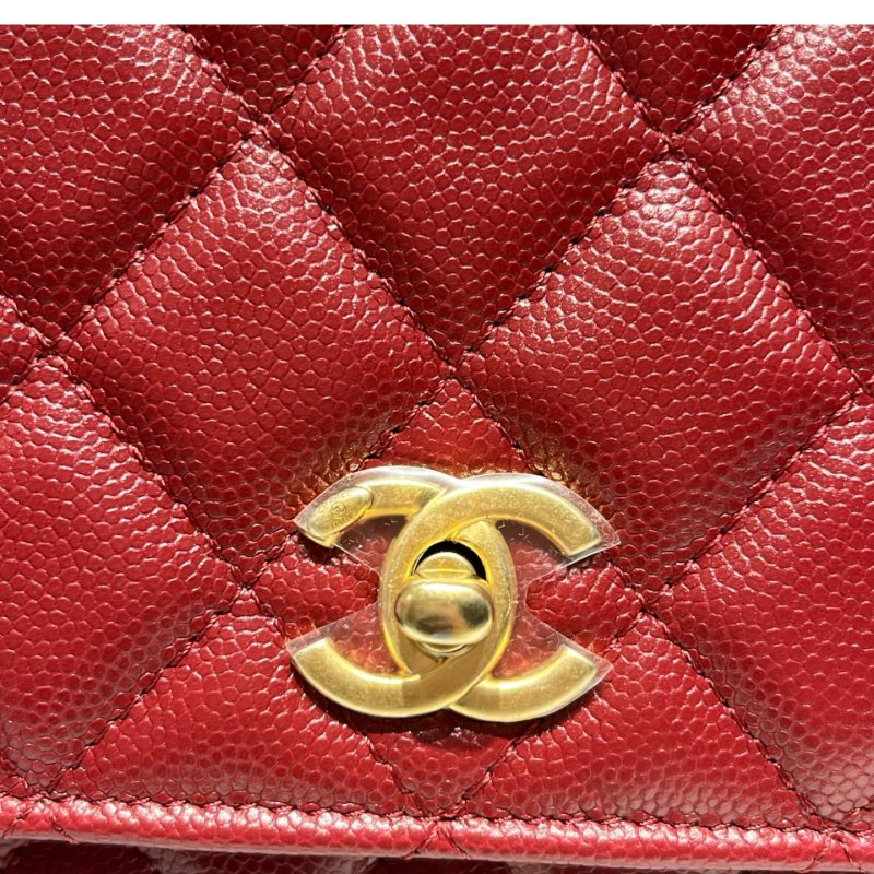 CHANEL RED GHW WALLET ON CHAIN-4