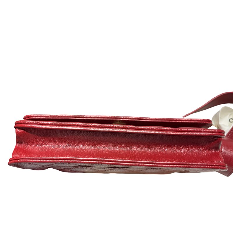 CHANEL RED GHW WALLET ON CHAIN-7