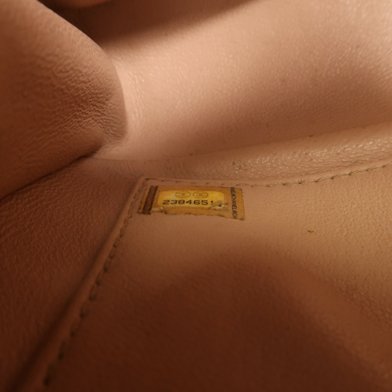 CHANEL 牛皮皮革Chain Shoulder金扣鏈帶肩背袋-12