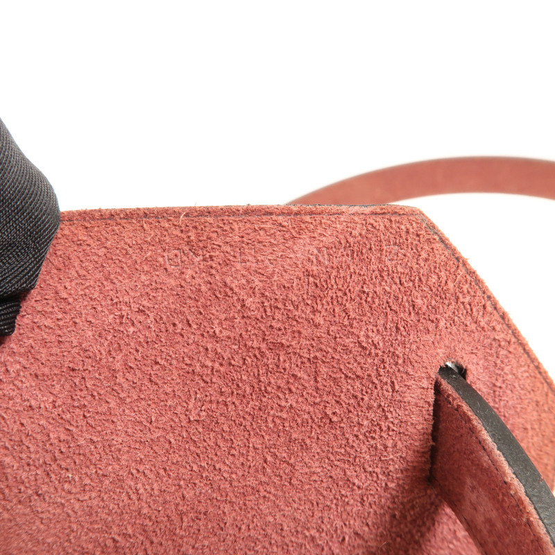 HERMES 帆布Herbag PM金扣肩背袋Beton/Rouge Sellier-14