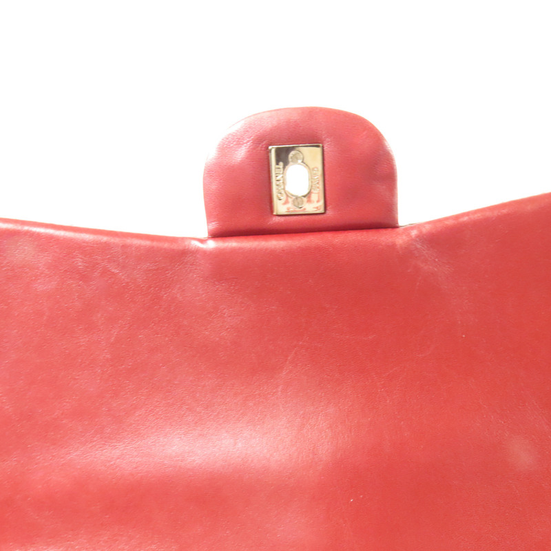 CHANEL 漆皮皮革Maxi Classic銀扣鏈帶肩背袋-16