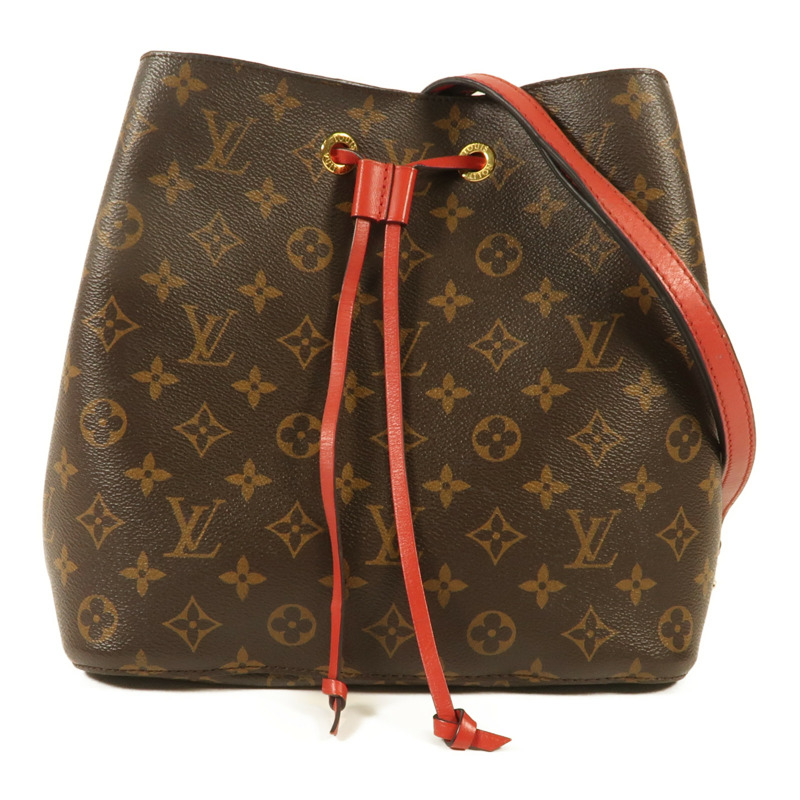 LOUIS VUITTON Monogram Neo Noe Bucket Bag金扣肩背袋Coquelicot-0