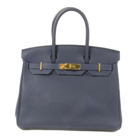 HERMES Togo皮革Birkin 30金扣手挽袋Bleu Nuit