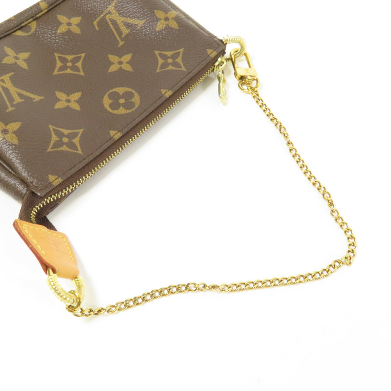 LOUIS VUITTON Monogram Mini Pochette Accessoires金扣手挽袋-5