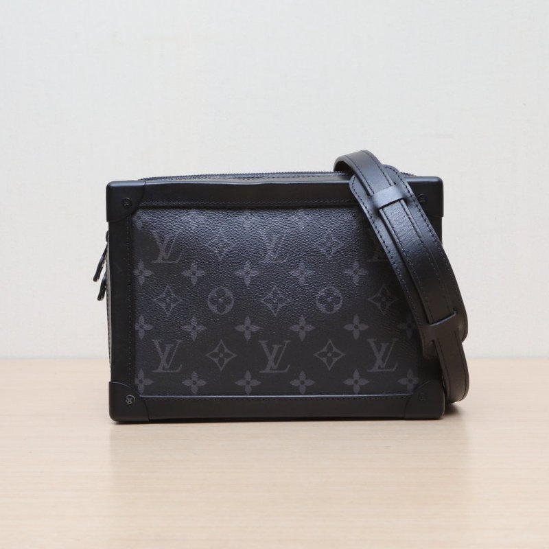 LOUIS VUITTON SoftTrunk軟盒子包大號25拼老花牛皮/PVC201925牛皮拼PVC肩背包-1